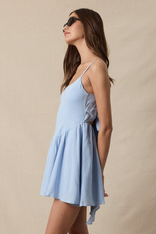 navy blue dress for baby girl Kimchi Blue Casey Halter Bubble Hem Mini Dress main image 1