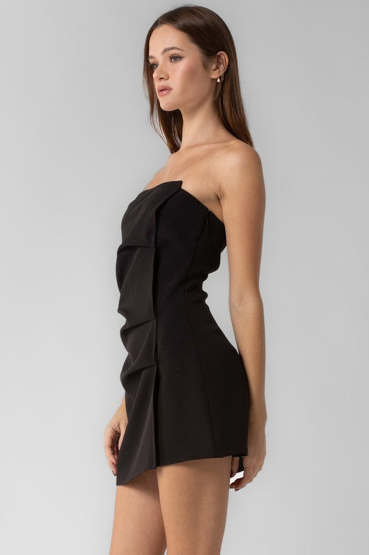 black mini dress white bow Black Bodycon Mini Dress - All Dresses