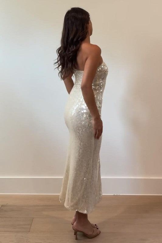 midi white sparkly dress Kiernan Midi Dress – BOBBI ROCCO