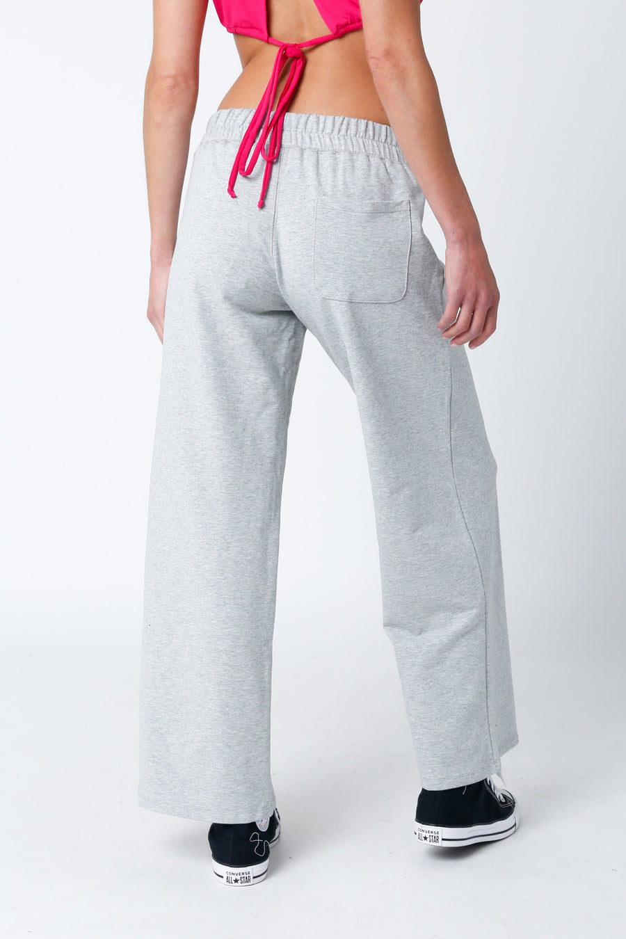 Sweatpants with smock waistband and flare bottoms. 