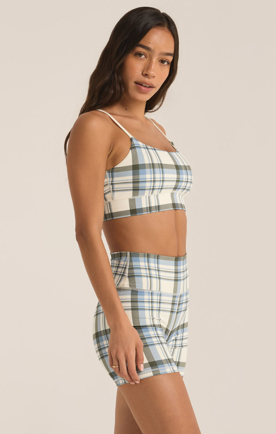 Shine Plaid Bra