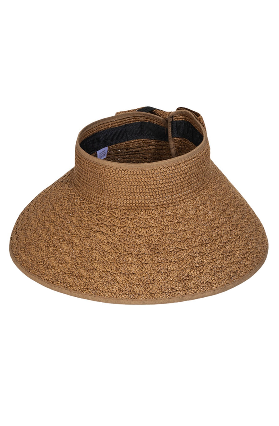Straw visor with bow detail.