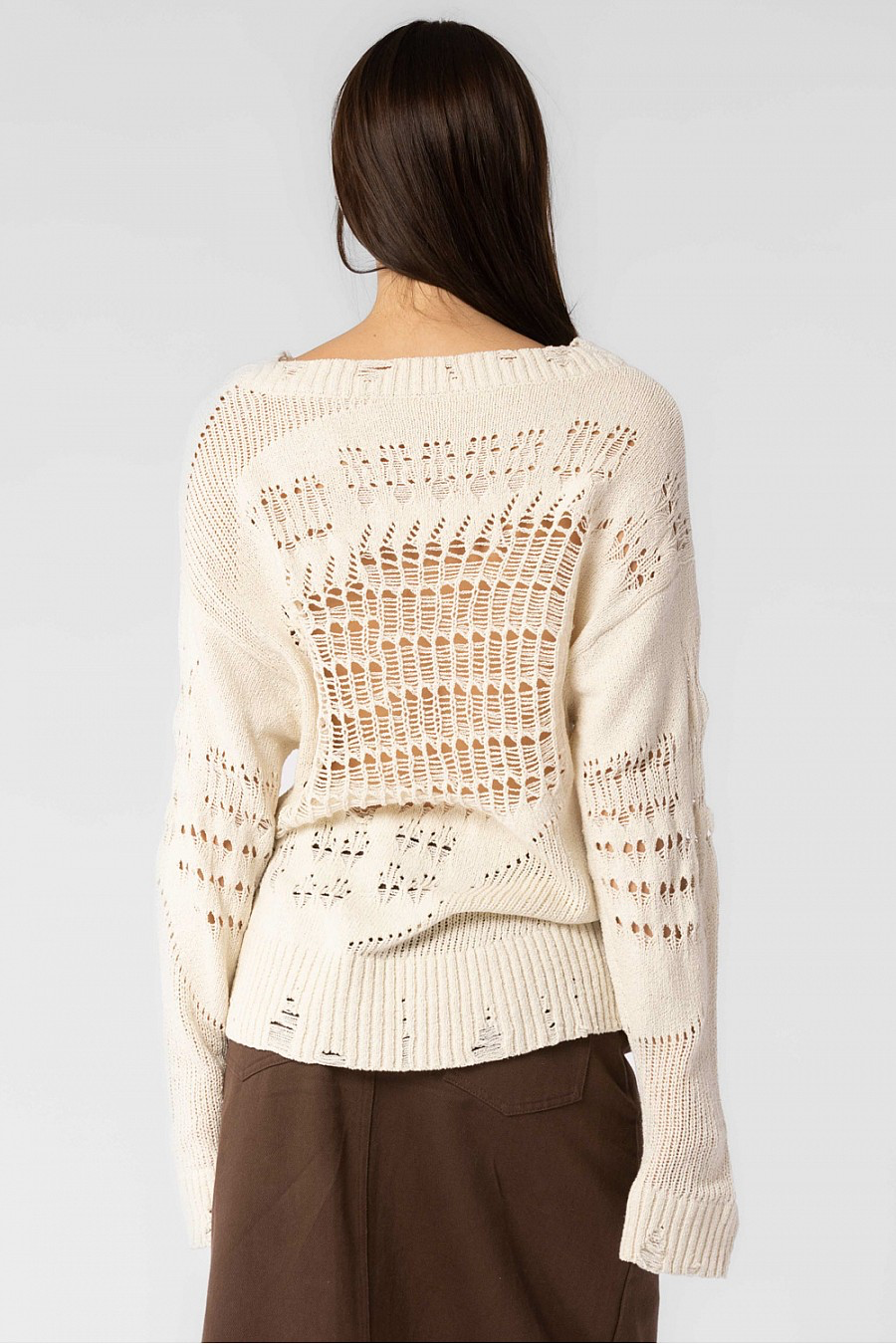 Destroyed knit sweater.