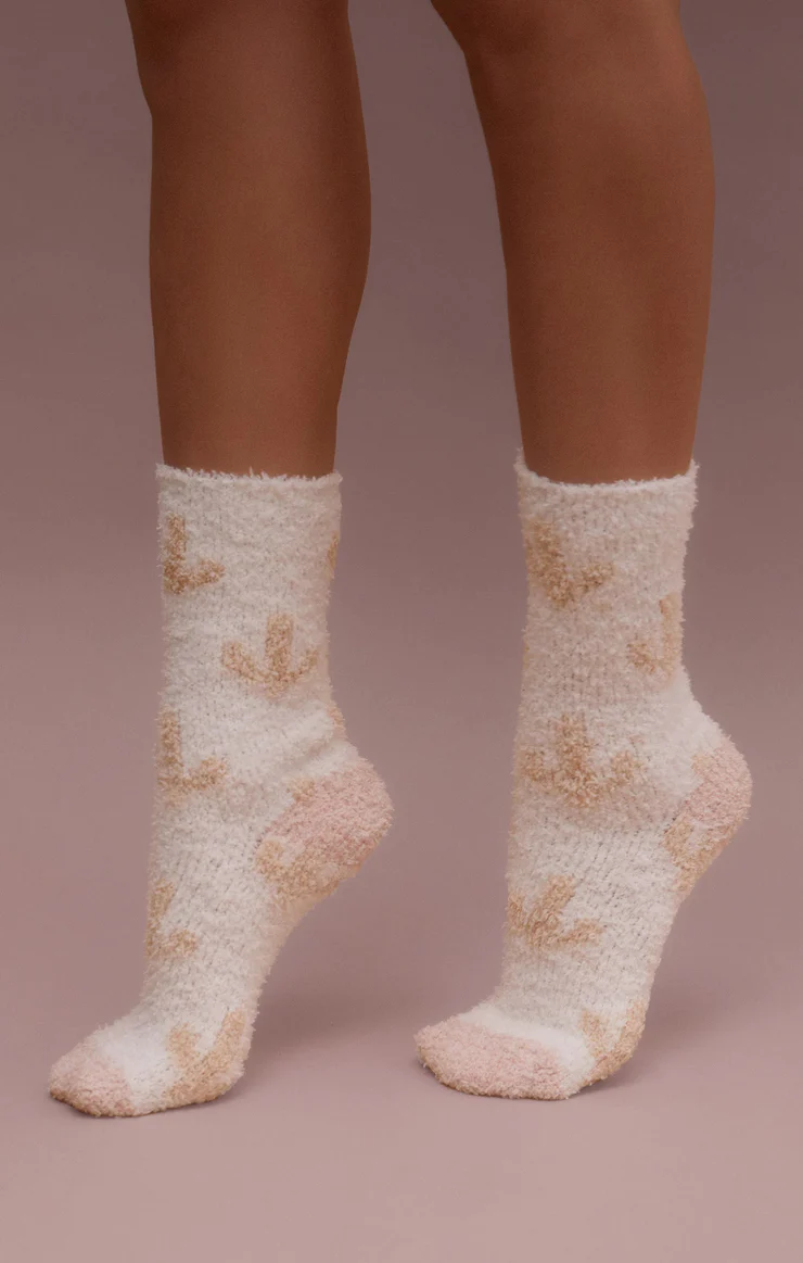 natural colored plush socks. 