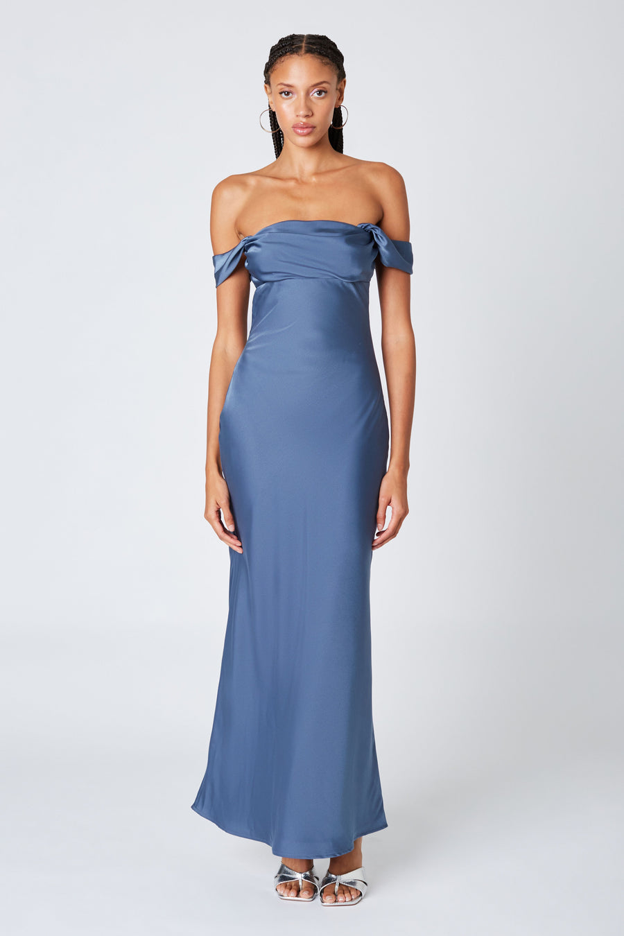 Blue Steel midi/maxi dress with an off the shoulder look. 