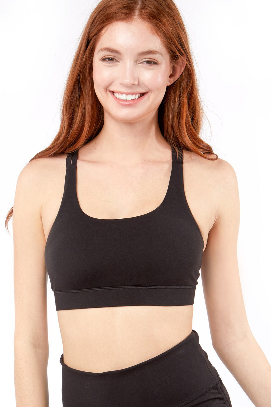  model is wearing a sports bra 