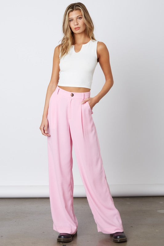 formal pants and crop top