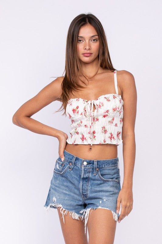 Cropped Ruched Tank Top