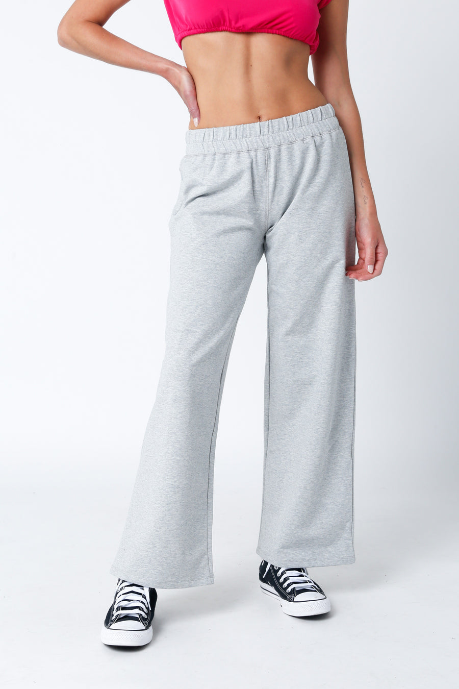 Sweatpants with smock waistband and flare bottoms. 