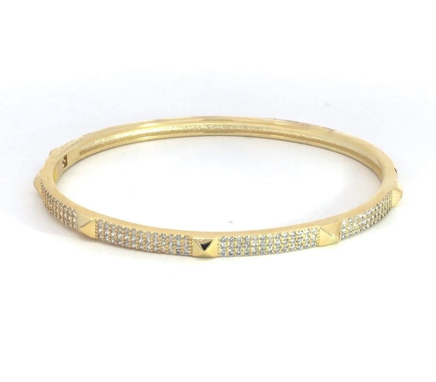 18k Gold filled bangle with studs.