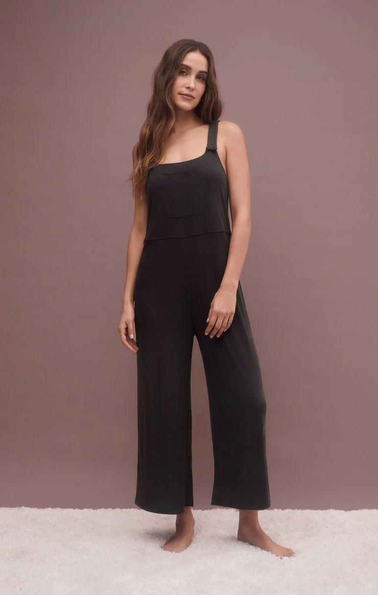 Vintage black overall with front pocket. 