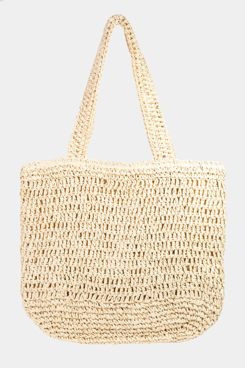 Ivory tote straw braided bag.
