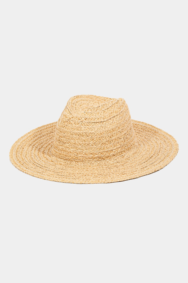 Straw braided ivory hat.